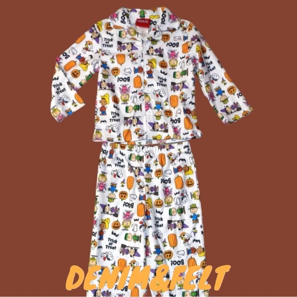 Peanuts Other - Peanuts Halloween Kids Two Piece Pajamas/PJ Set Flame Resistant | NEW/NWT!!🎃🤎